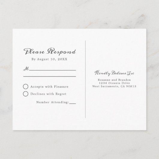 Rustieke Eucalyptus groen bruiloft RSVP Uitnodiging Briefkaart (Achterkant)