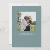 Rustieke eucalyptus groen foto elegante bruiloft save the date (Achterkant)