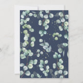 Rustieke eucalyptus groen ovale krans bruiloft kaart (Achterkant)