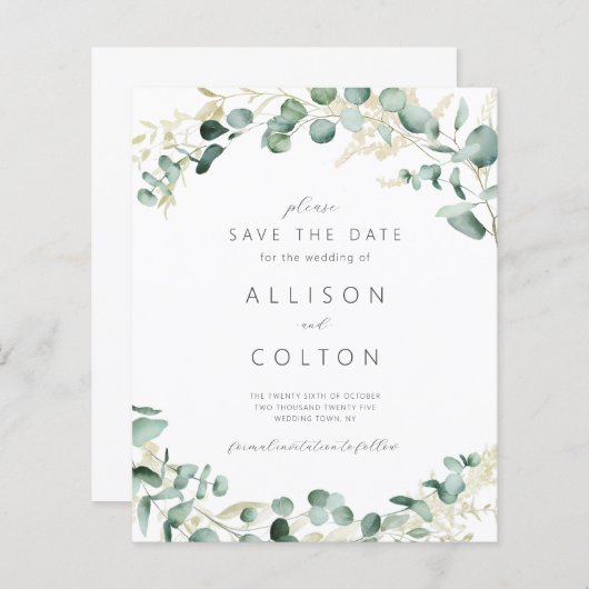 Rustieke eucalyptus groen salie groen boho budget (Voorkant / Achterkant)