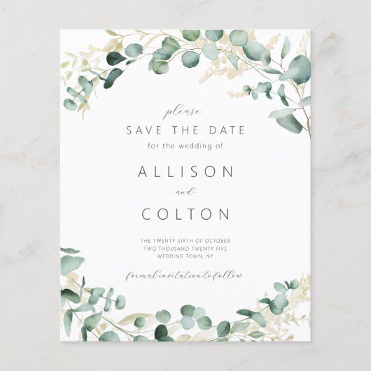 Rustieke eucalyptus groen salie groen boho budget (Voorkant)