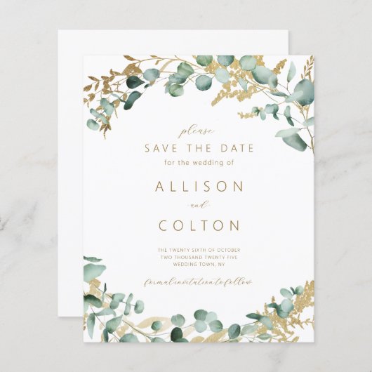 Rustieke eucalyptus groen salie groen boho budget (Voorkant / Achterkant)