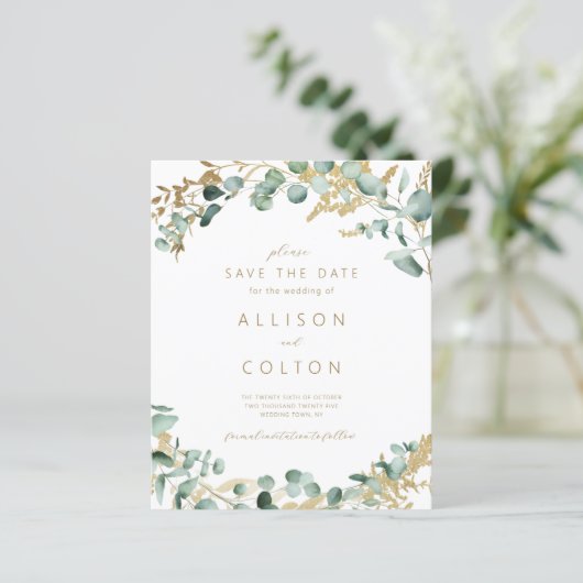 Rustieke eucalyptus groen salie groen boho budget (Staand voorkant)