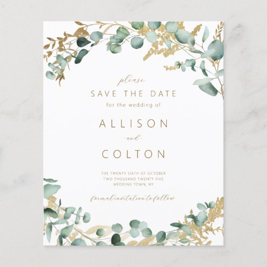 Rustieke eucalyptus groen salie groen boho budget (Voorkant)