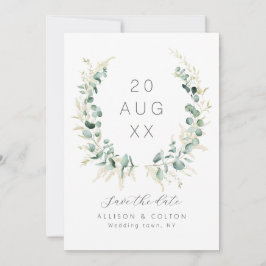 Rustieke eucalyptus groen salie groen boho save the date