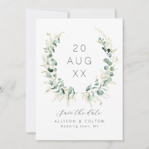Rustieke eucalyptus groen salie groen boho save the date