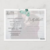 Rustieke Eucalyptus, groen Save the Date Briefkaart (Achterkant)