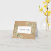 Rustieke Eucalyptus Groene Bedankjes Kaart (Gele Bloem)