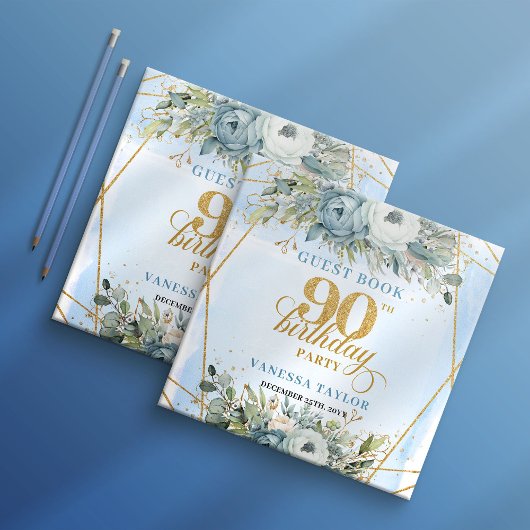 Rustieke Eucalyptus Groene Begroeiing Stofblauw 90 Gastenboek