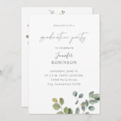 Rustieke Eucalyptus Groene Duo 2 Afstudeerfeest Kaart (Voorkant / Achterkant)