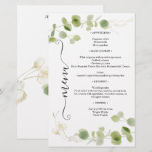 Rustieke Eucalyptus Groene Goud Chic Trouwmenu