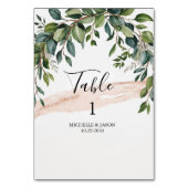 Rustieke Eucalyptus Groene Huwelijkstafel Nummer Kaart (Voorkant)