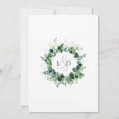 Rustieke Eucalyptus Groene Monogram Bruiloft Kaart (Achterkant)