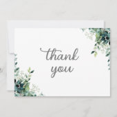 Rustieke Eucalyptus Groene Monogram Moderne Trouw Bedankkaart (Voorkant)