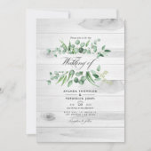Rustieke Eucalyptus Groene QR Code Landelijke Brui Kaart (Voorkant)