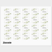 Rustieke Eucalyptus Groene Trouw Dank Je Vierkante Sticker (Vel)
