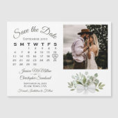 Rustieke Eucalyptus Kalender & Foto Opslaan van de Magnetische Uitnodiging (Voorkant)