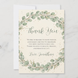 Rustieke Eucalyptus Krans Baby shower Dank u Bedankkaart