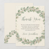 Rustieke Eucalyptus Krans Baby shower Dank u Bedankkaart (Voorkant / Achterkant)