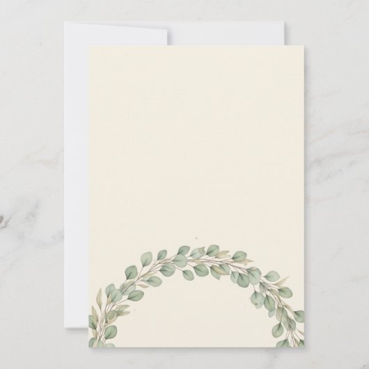 Rustieke Eucalyptus Krans Baby shower Uitnodiging (Achterkant)