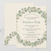 Rustieke Eucalyptus Krans Baby shower Uitnodiging (Voorkant / Achterkant)