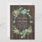 Rustieke Eucalyptus Krans Huwelijksuitnodiging Kaart (Voorkant)