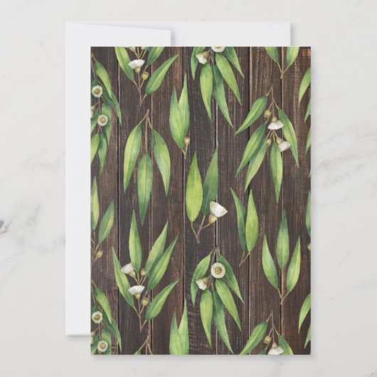 Rustieke Eucalyptus Krans Huwelijksuitnodiging Kaart (Achterkant)