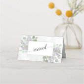 Rustieke Eucalyptus & Lavendel Bruiloft Gereservee Plaatskaartje (Achterkant)