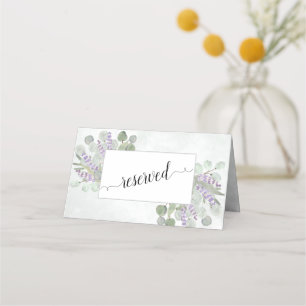 Rustieke Eucalyptus & Lavendel Bruiloft Gereservee Plaatskaartje