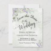 Rustieke Eucalyptus & Lavendel Elegante Salie Brui Save The Date (Voorkant)