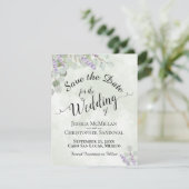 Rustieke Eucalyptus & Lavendel Elegante Salie Brui Save The Date (Staand voorkant)