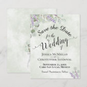 Rustieke Eucalyptus & Lavendel Elegante Salie Brui Save The Date (Voorkant / Achterkant)