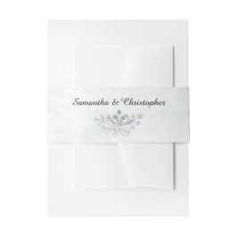 Rustieke Eucalyptus & Lavendel Waterverf Bruiloft Uitnodigingen Wikkel