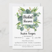 Rustieke Eucalyptus Leaf Bruids Douche Uitnodiging (Voorkant)