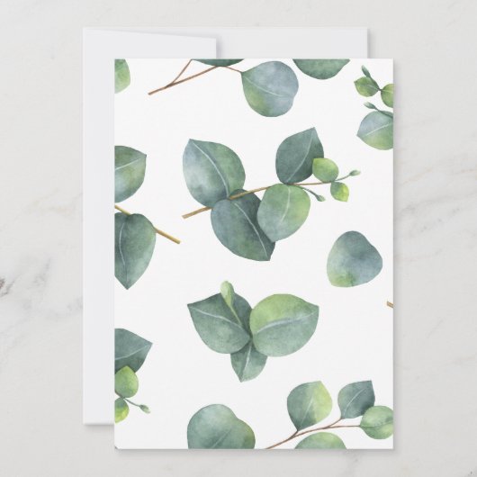 Rustieke Eucalyptus Leaf Bruids Douche Uitnodiging (Achterkant)