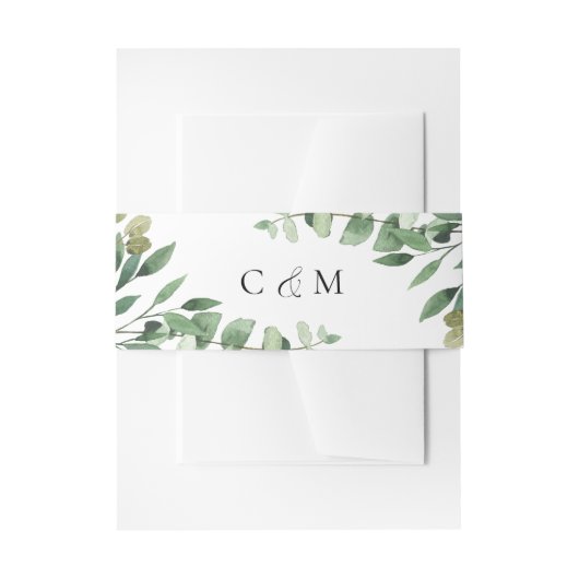 Rustieke Eucalyptus loof bruiloft uitnodiging buik Uitnodigingen Wikkel (Voorkant Voorbeeld)