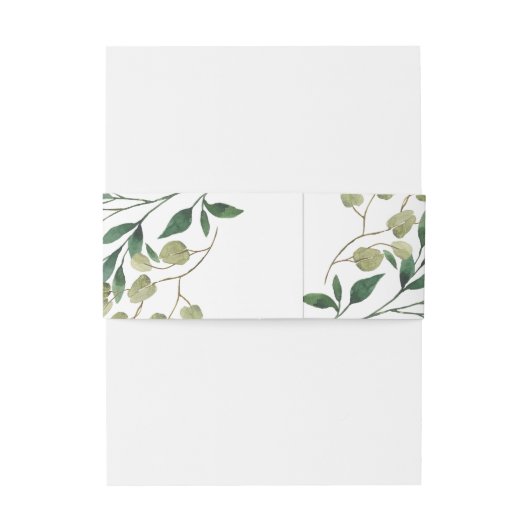 Rustieke Eucalyptus loof bruiloft uitnodiging buik Uitnodigingen Wikkel (Achterkant Voorbeeld)