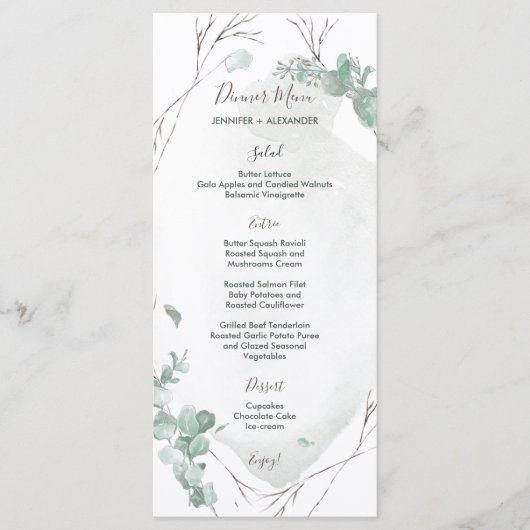 Rustieke Eucalyptus Menu (Voorkant)