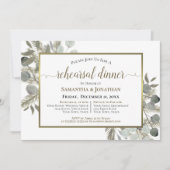 Rustieke Eucalyptus & Pine bruiloft repetitie dine Kaart (Voorkant)