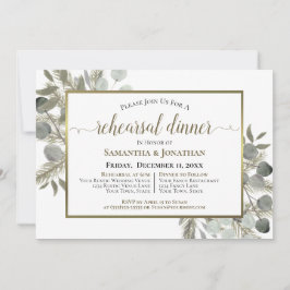 Rustieke Eucalyptus & Pine bruiloft repetitie dine Kaart