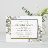 Rustieke Eucalyptus & Pine bruiloft repetitie dine Kaart (Staand voorkant)