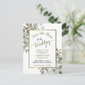 Rustieke Eucalyptus & Pine Bruiloft Save the Date Aankondigingskaart (Staand voorkant)