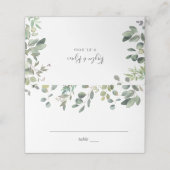 Rustieke Eucalyptus Place Card Plaatskaartje (Buitenkant ongevouwen)