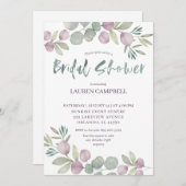 Rustieke Eucalyptus roze Waterverf Kaart (Voorkant / Achterkant)