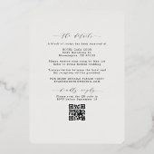 Rustieke Eucalyptus & RSVP QR Code Trouwroos Folie Uitnodiging (Achterkant)