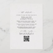 Rustieke Eucalyptus & RSVP QR Code Trouwroosgoud Folie Uitnodiging (Achterkant)
