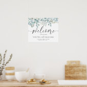 Rustieke Eucalyptus Salie Groen Gouden Trouwposter Poster (Keuken)