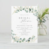 Rustieke eucalyptus salie groene boho bruidsshower kaart (Staand voorkant)