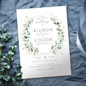 Rustieke eucalyptus salie groene boho bruiloft kaart