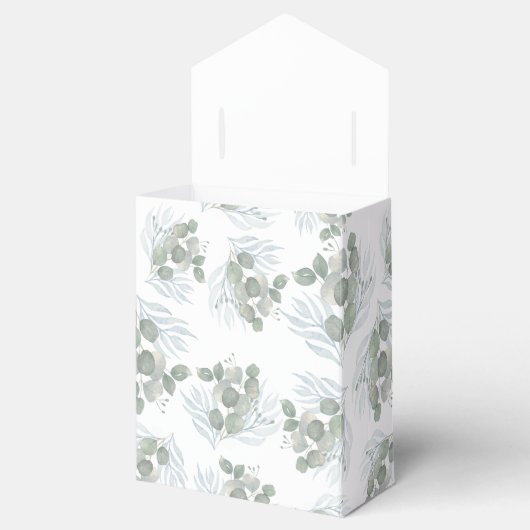 Rustieke Eucalyptus Salie Groene Bruiloft Bedankdoosjes (Geopend)